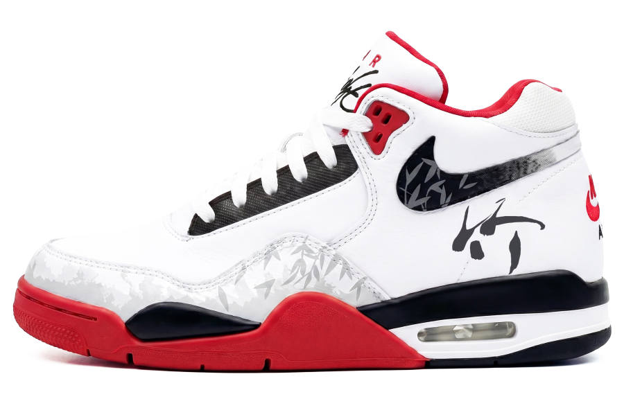 Nike Nike Flight Legacy Cushioning Slip Resistant Abrasion Resistant Mid top Vintage Basketball Shoes Unisex Black White Red