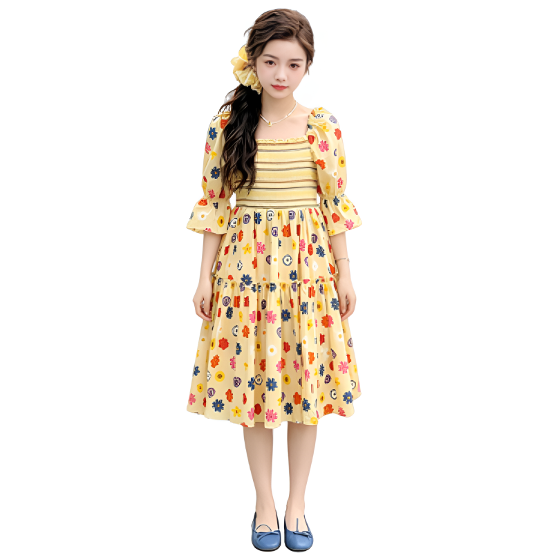 YALU Grade School Dresses Camisole Moderate Midi Skirt