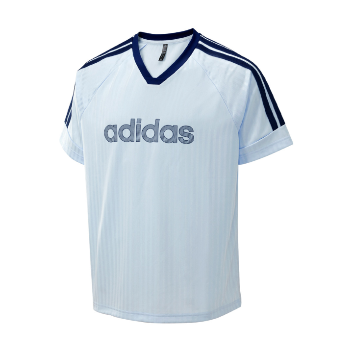 Adidas Adidas T Shirts Men's Crystal Blue/Dark Blue V Neck Moderate