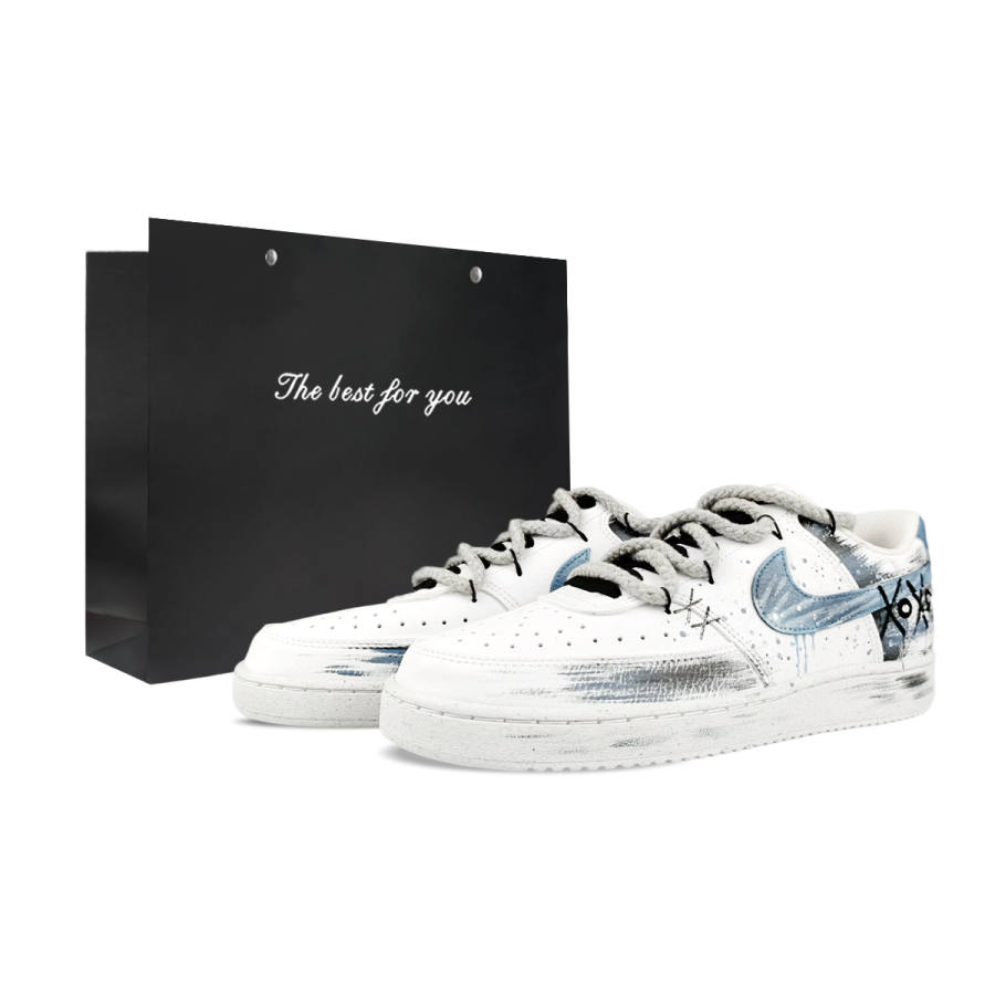 Nike Nike Court Vision 1 BNK Ink Splatter Graffiti Abrasion Resistant Abrasion Resistant Low top Skateboard Shoes Unisex
