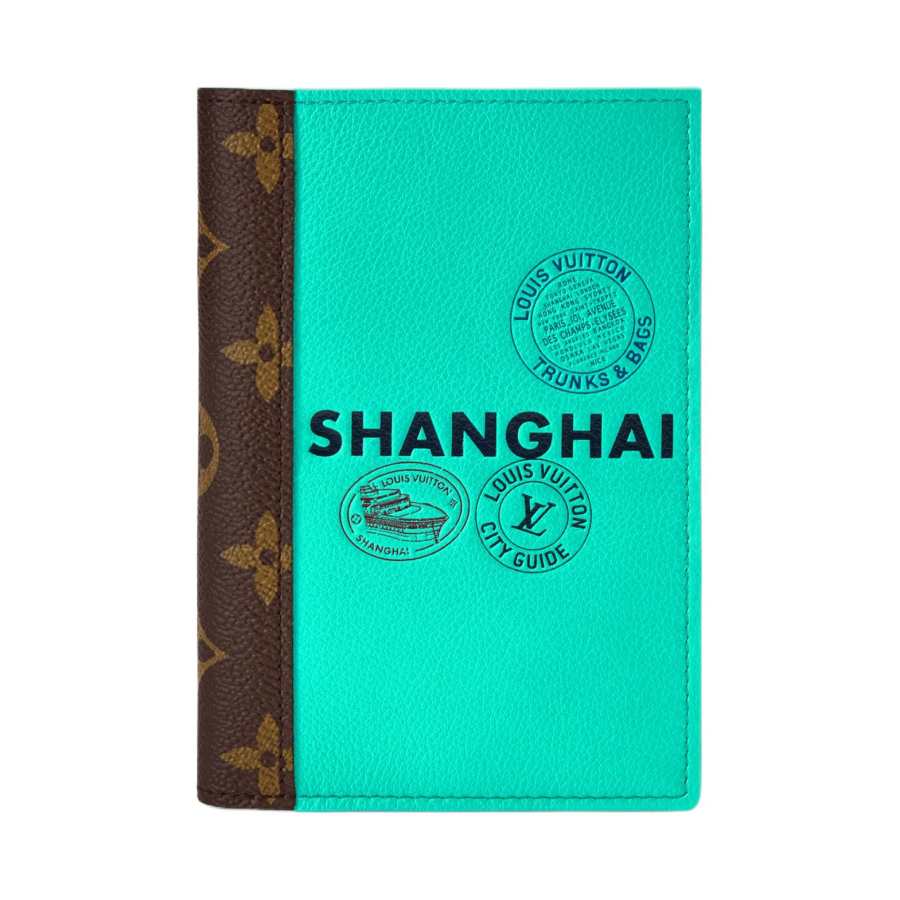LOUIS VUITTON Cow Leather Passport Holder Women's Green