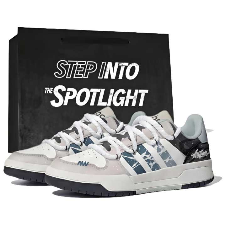 Adidas Adidas ENTRAP Synthetic Leather, Split Cow Leather Low top Skateboard Shoes Unisex White Black