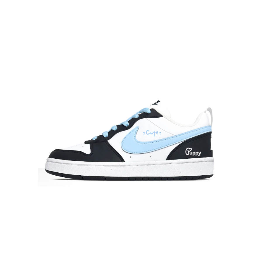 Nike Nike Court Borough Sweet And Adorable Puppy Kids' Skateboarding Shoes Black Blue Teenagers