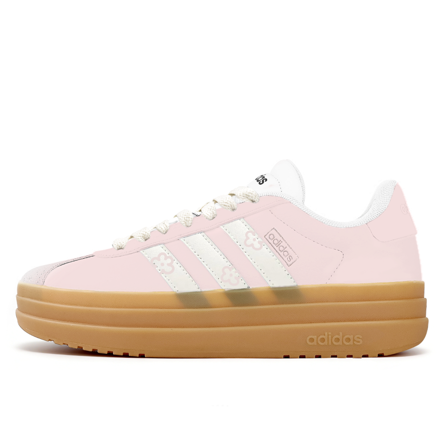 Adidas Adidas VL Court Bold Floral Height Increasing Abrasion Resistant Slip Resistant Low top Skateboard Shoes Women's