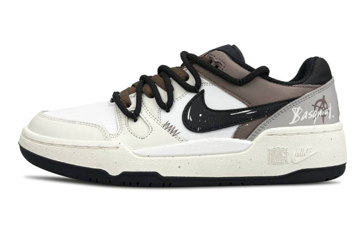 Nike Nike Full Force Chestnut Tea Language Leather Slip Resistant Abrasion Resistant Low top Skateboard Shoes Unisex Khaki