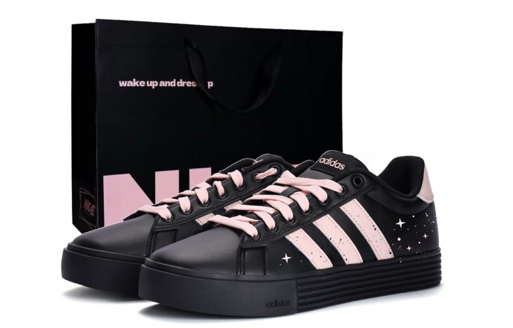 Adidas Adidas Daily 4.0 Coverage Slip Resistant Cushioning Low top Skateboard Shoes Unisex Black Pink