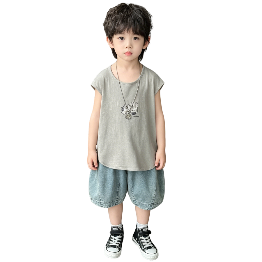 Lanza Kids Casual Sportswear Crew Neck Thin Stretch
