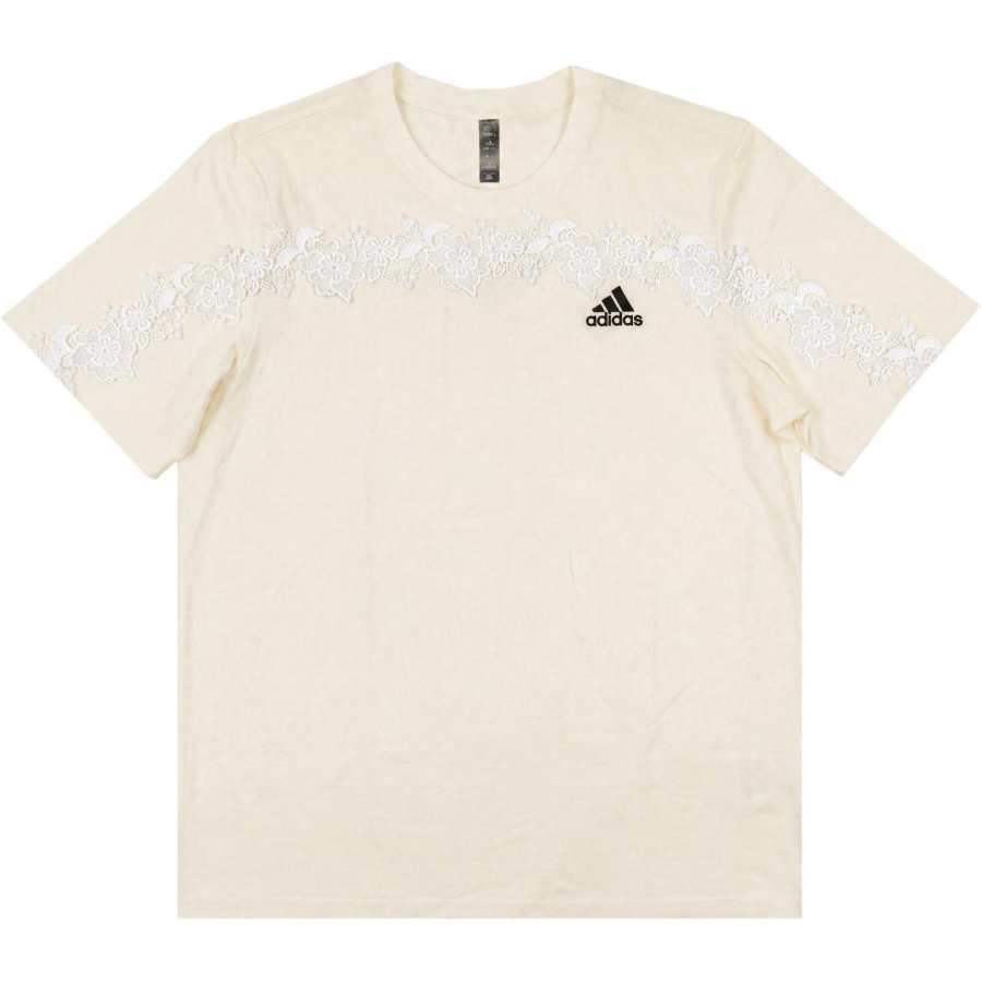 Adidas Adidas T Shirts Unisex Ecru Crew Neck Moderate Straight Fit