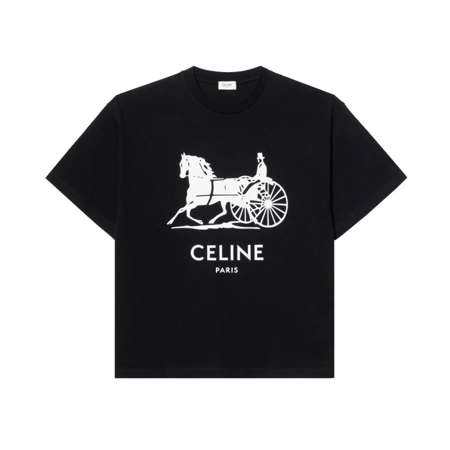 CELINE CELINE T Shirts Men's Black Crew Neck Moderate