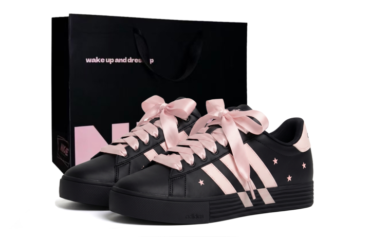 Adidas Adidas Daily 4.0 Coverage Slip Resistant Cushioning Low top Skateboard Shoes Unisex Black Pink