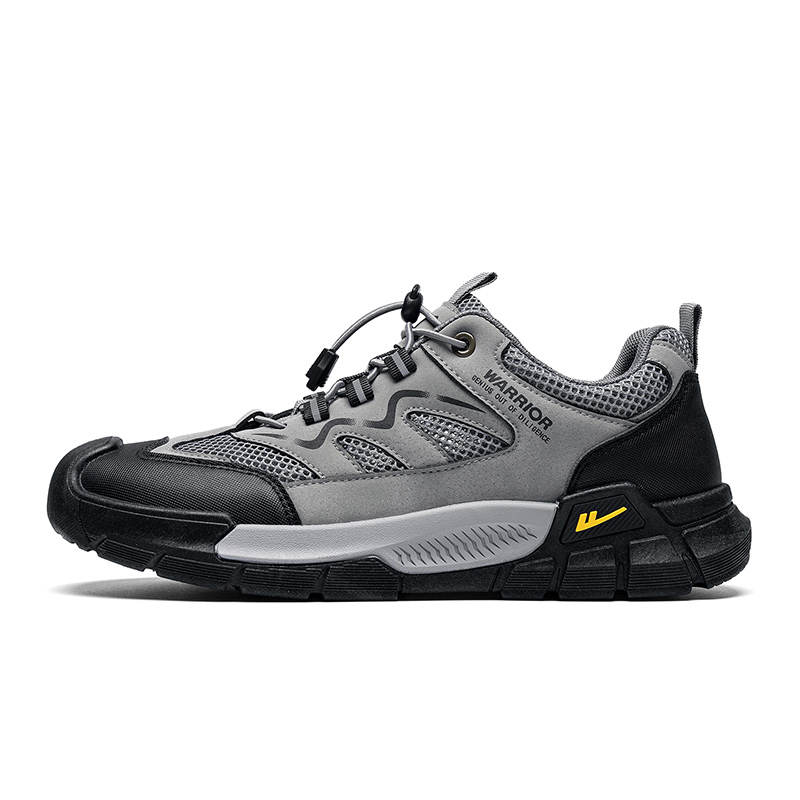 Warrior Abrasion Resistant Lightweight Breathable And Quick Dry Low top Mountaineering Shoes Men's Gray Black