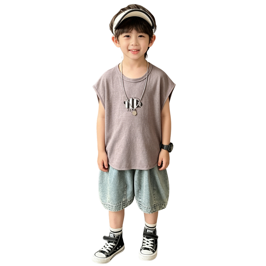 Lanza Kids Casual Sportswear Crew Neck Thin Stretch
