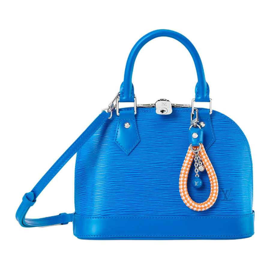 LOUIS VUITTON Alma BB Cow Leather Handbag Small Women's Blue