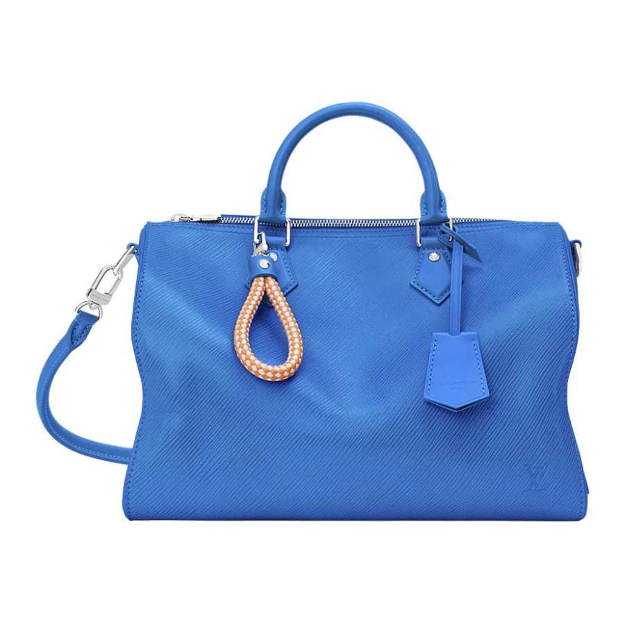 LOUIS VUITTON SPEEDY SOFT Cow Leather One Shoulder Handbag Women's Blue
