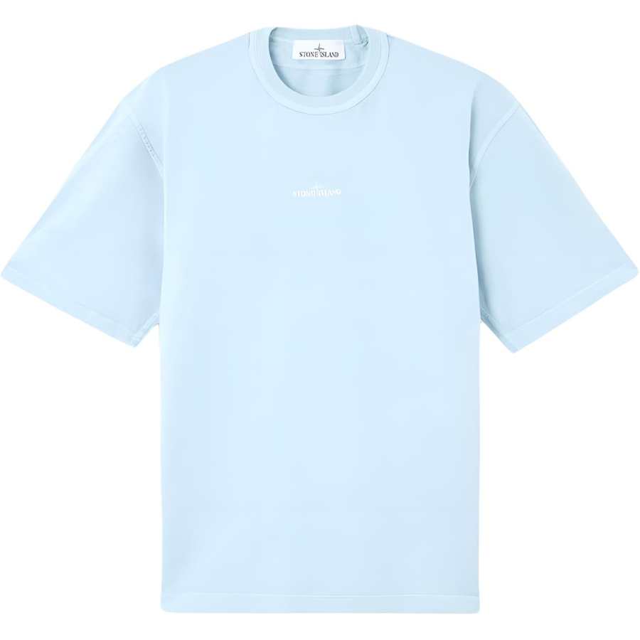 STONE ISLAND T Shirts Unisex Light Blue Crew Neck Thin