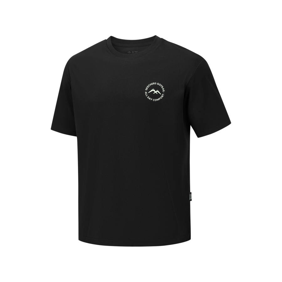 Skechers T Shirts Unisex Carbon Black 0018 Crew Neck Moderate