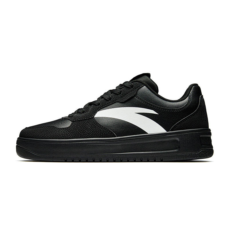 Anta Easy Abrasion Resistant Lightweight Low top Skateboard Shoes Men's Basic Black