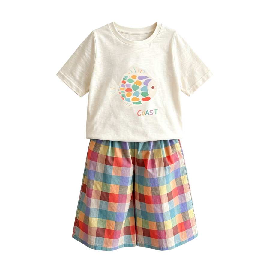 Lanza Casual Sportswear 2 Piece Set Beige Kids'