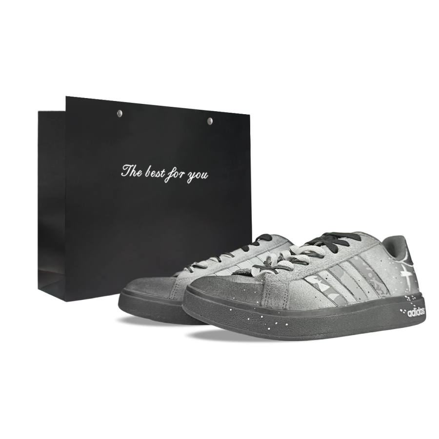 Adidas Adidas Grand Court Base 00s BNK Black White World Abrasion Resistant Abrasion Resistant Low top Skateboard Shoes Unisex