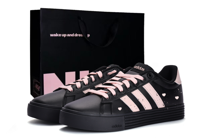 Adidas Adidas Daily 4.0 Coverage Slip Resistant Cushioning Low top Skateboard Shoes Unisex Black Pink