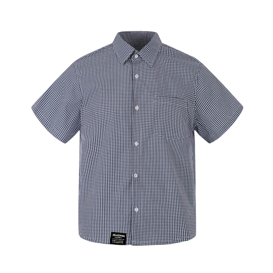 MostwantedLab Shirts Unisex Navy Black Lapel Moderate Shirt