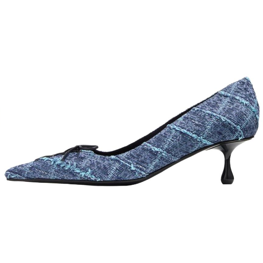 Jimmy Choo Scarlett Denim Irregular Heel High Heels 5CM Women's Blue