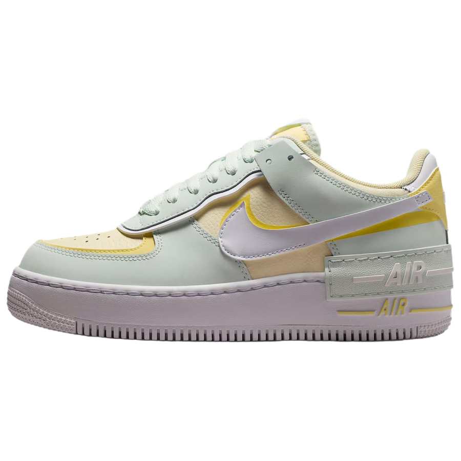 Nike Nike Air Force1 Shadow Low top Skateboard Shoes Women's Yellow White Green