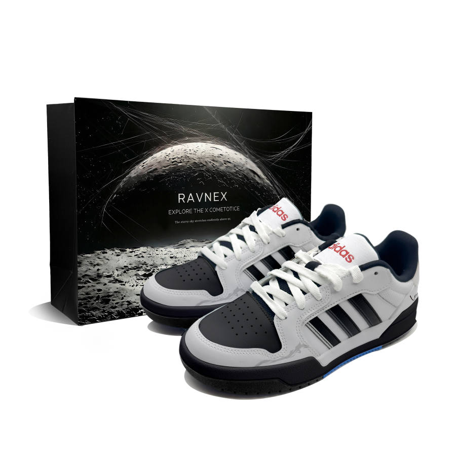 Adidas Adidas Entrap Raven, White Order Black Seal Leather Slip Resistant Cushioning Abrasion Resistant Low top