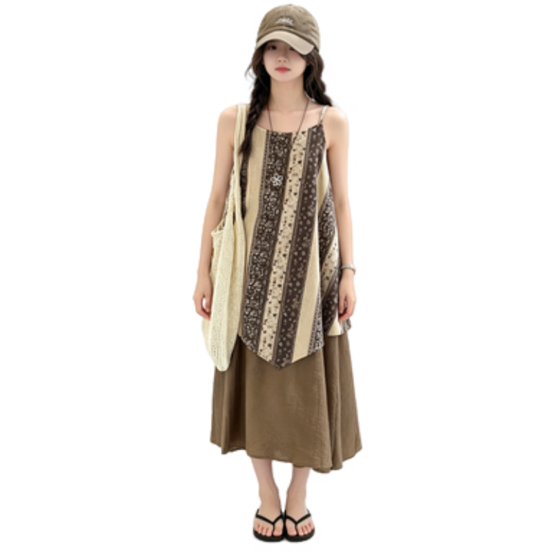 YALU Grade School Dresses Camisole Moderate Midi Skirt
