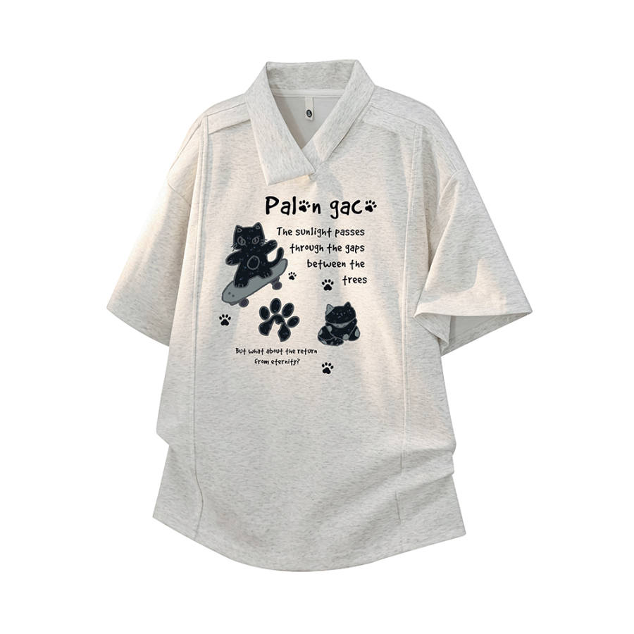 PAL ONGACO T Shirts Unisex Lapel Moderate Heavyweight