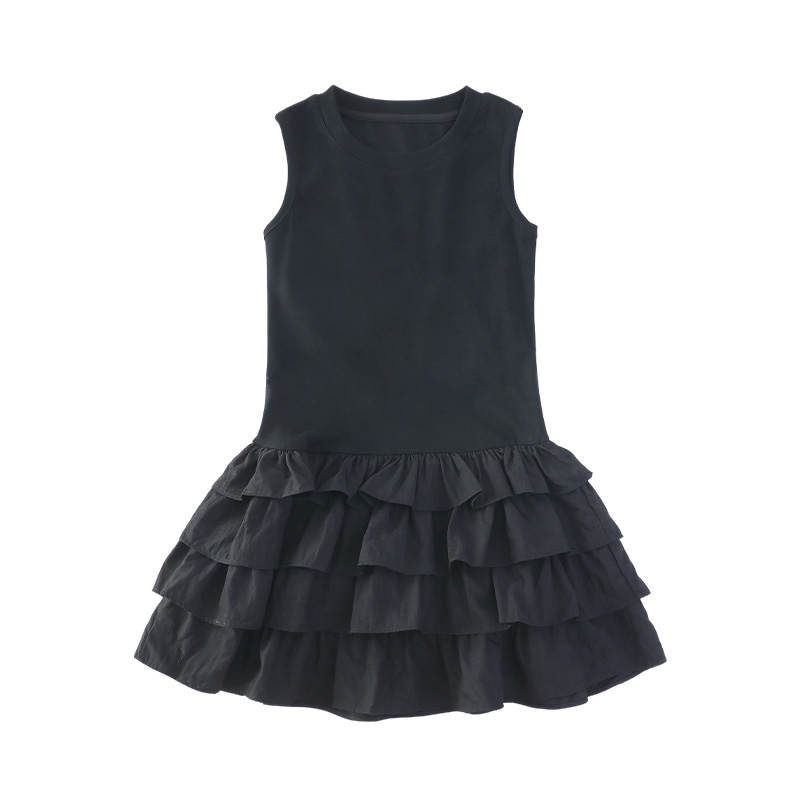 YALU Grade School Dresses Crew Neck Moderate Midi Skirt
