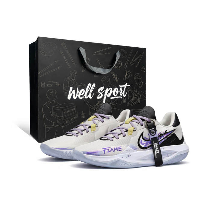Nike Nike Precision 6 Purple Flame Stardust Fabric Cushioning Slip Resistant Abrasion Resistant Breathable Rebound Low top