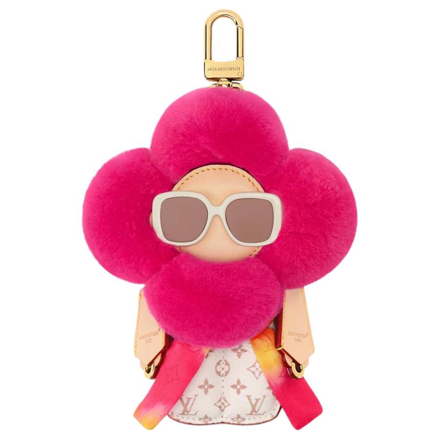 LOUIS VUITTON Vivienne Leather With Mink Fur And Coated Canvas Bag Accessory Women's Multicolor
