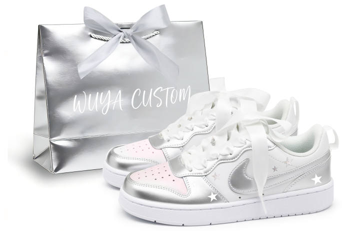 Nike Nike Court Borough Skateboard Shoes Women's Low Top Silver/Pink