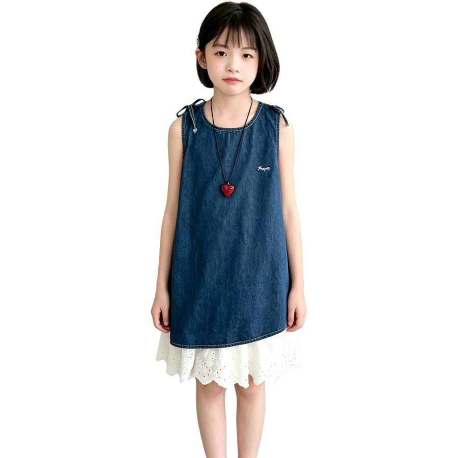 YALU Grade School Two Piece Skirt Sets Crew Neck Moderate Short Skirt