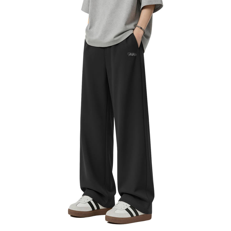 Tonlion Casual Pants Unisex Thin Straight Fit Pants