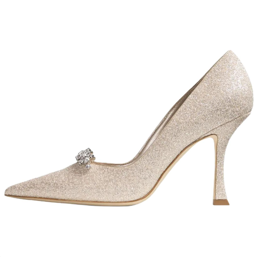 Jimmy Choo Belinda Slim Heel High Heels 9cm Women's Soft Gold