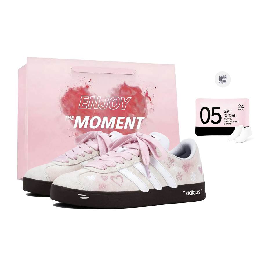 Adidas Adidas Vl Court Classic Special Shopping Bag German Army Trainers Unisex White Pink