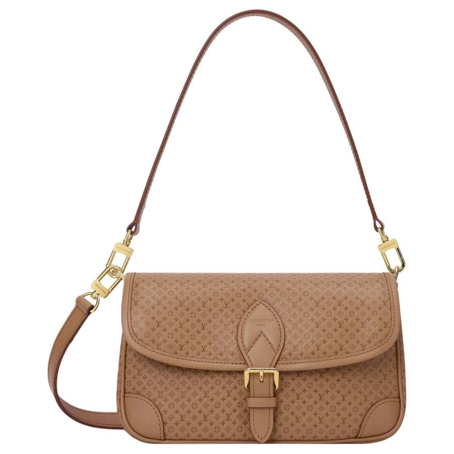 LOUIS VUITTON Diane Cow Leather Portable Crossbody Bag, Shoulder Bag Small Women's Brown