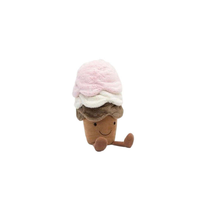 JELLYCAT Interesting Food Tricolor Ice Cream Dolls Plush Doll Trumpets