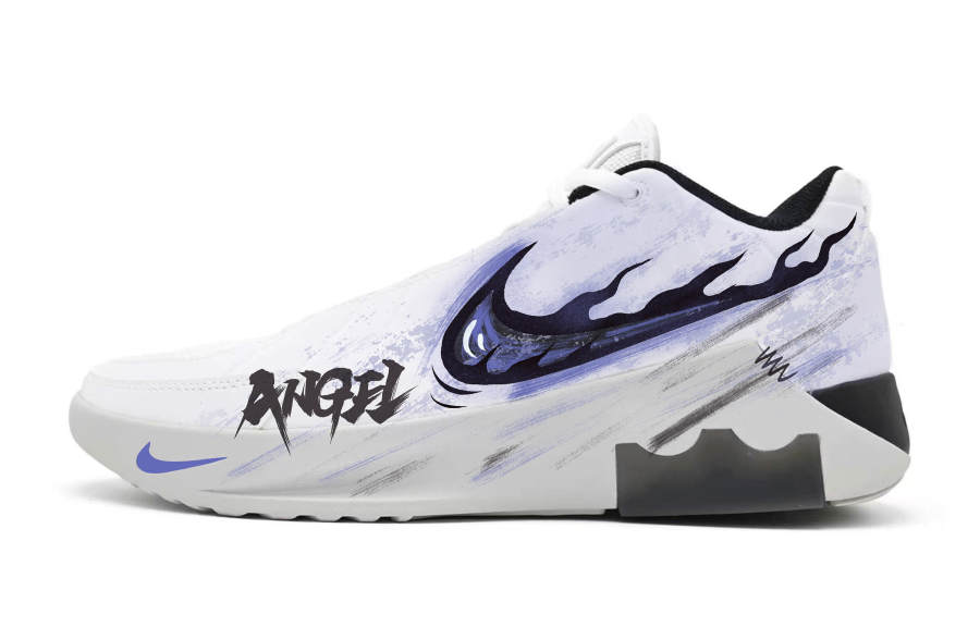 Nike Nike LEBRON WITNESS IX Doom Judgment Slip Resistant Mid top Basketball Shoes Men's White Purple