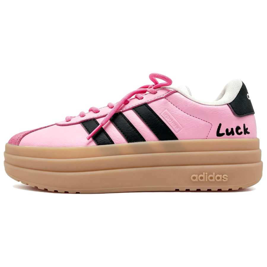Adidas Adidas VL Court Bold Caramel Pink Cherry Slip Resistant Abrasion Resistant Low top Skateboard Shoes Women's Pink Black