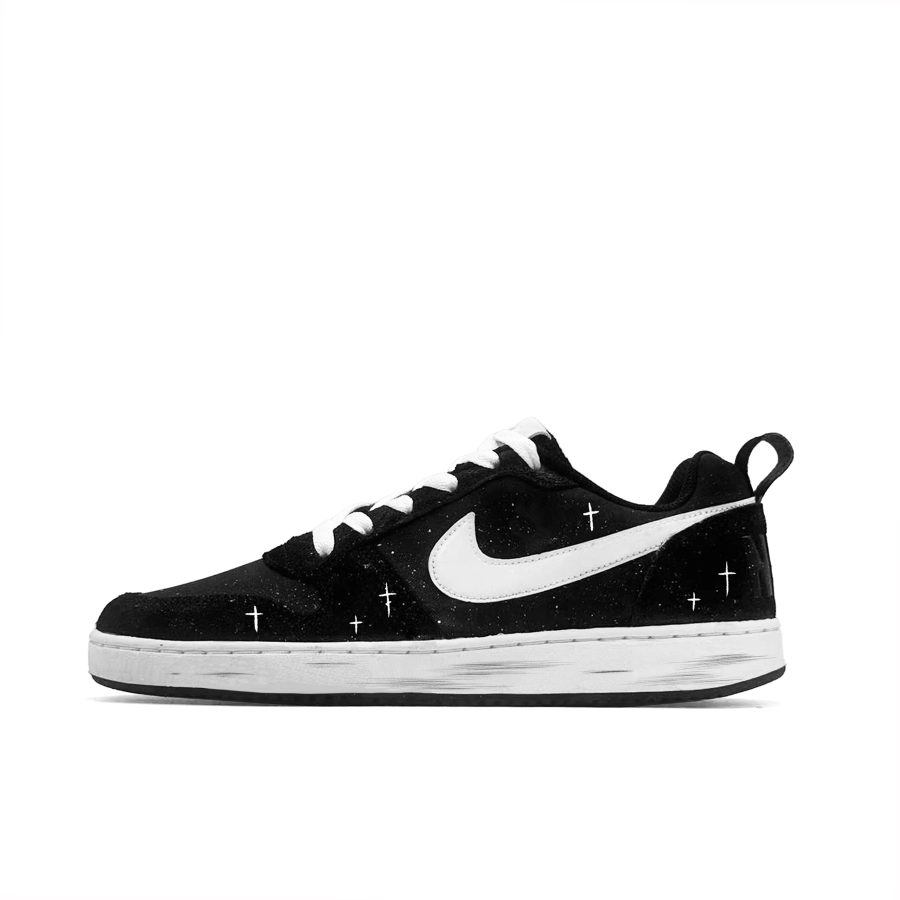 Nike Nike Court Borough Jet Star Black, Ink Splatter Slip Resistant Abrasion Resistant Low top Skateboard Shoes Unisex