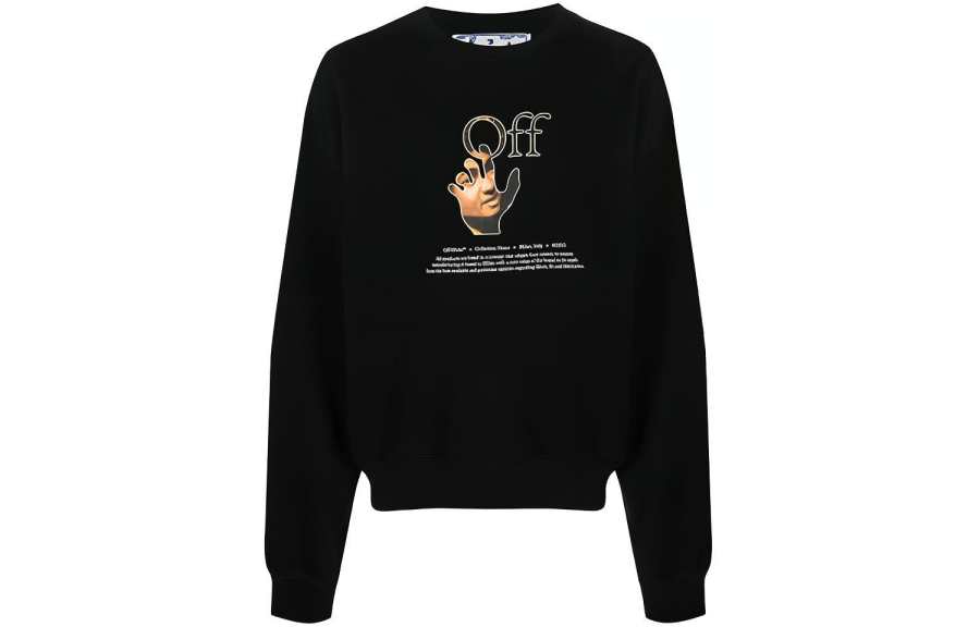OFF-WHITE OFF WHITE Caravaggio Hands Off Logo Crewneck