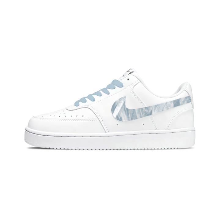 Nike Nike Court Vision 1 Heartbeat Pu Low top Skateboard Shoes Men's White Blue