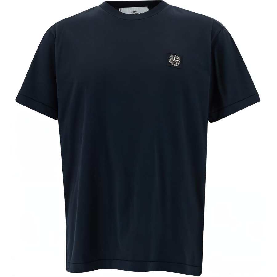 STONE ISLAND Logo Patch Crewneck T Shirt