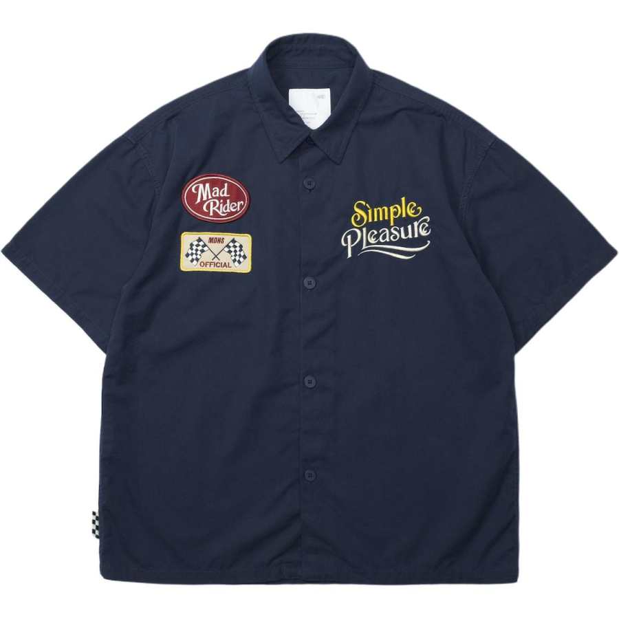 MADNESS Shirts Unisex Marine Blue Lapel Moderate