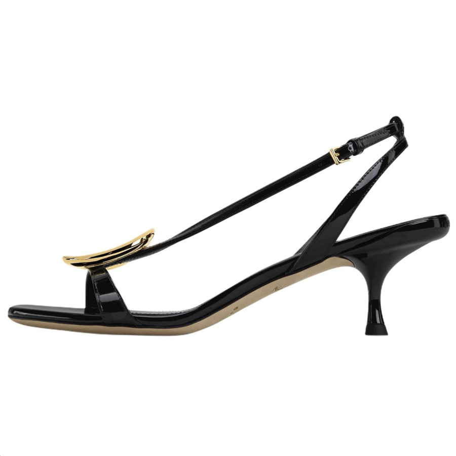 LOUIS VUITTON TREASURE One Strap Sandals 5.5cm Women's Black