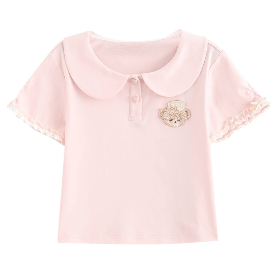 SNBL SNBL T Shirts Women's Peter Pan Collar Moderate