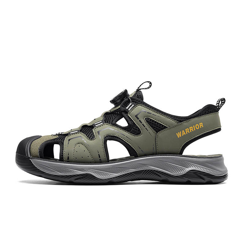 WARRIOR Quick Dry Abrasion Resistant Balance Lightweight River Trekking Shoes Men's Army Green/Black